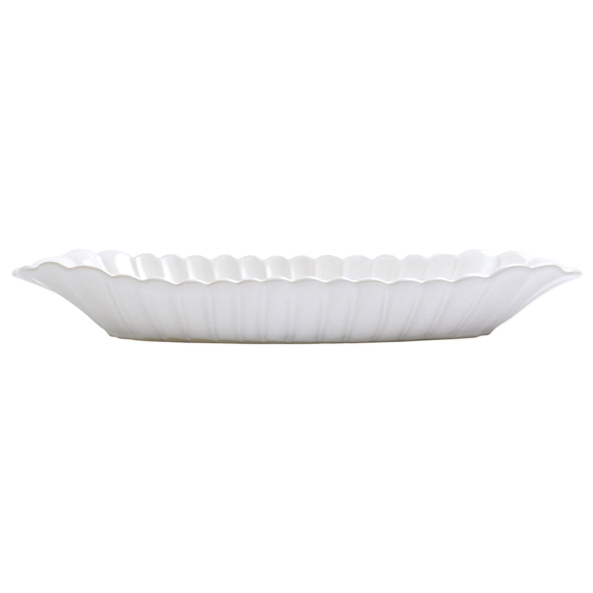 Incanto Stone White Scallop Bread Server by VIETRI