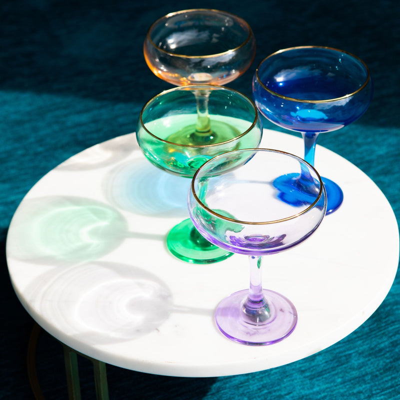 Rainbow Amethyst Coupe Champagne Glass