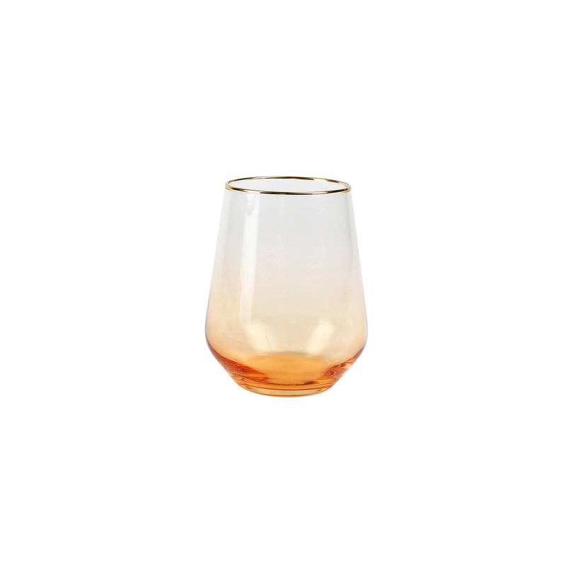 Rainbow Amber Stemless Wine Glass