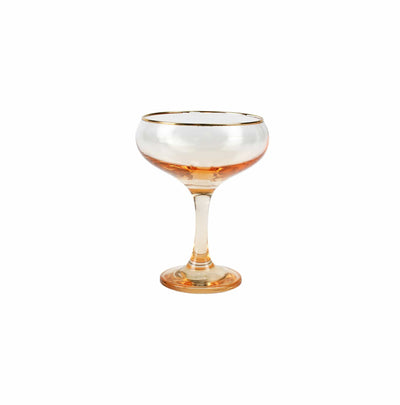 Rainbow Amber Coupe Champagne Glass
