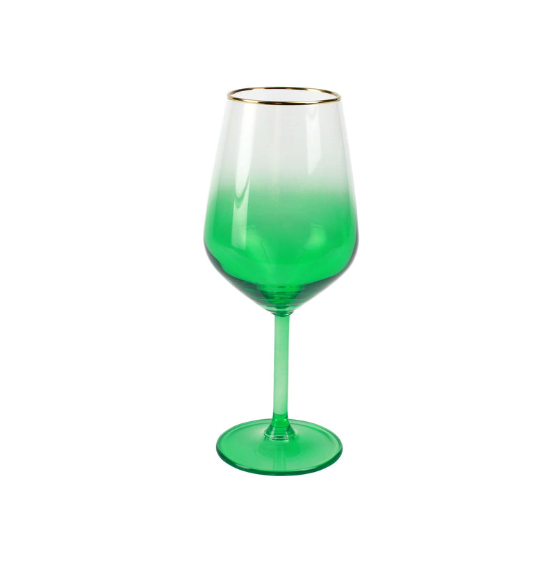 Rainbow Emerald Wine Glass