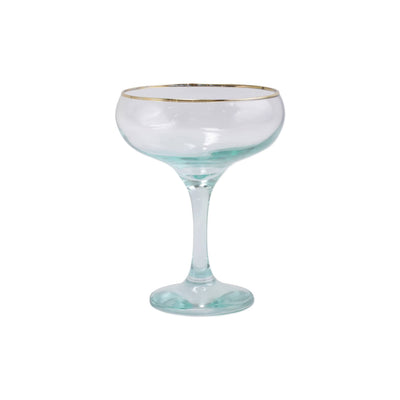 Rainbow Green Coupe Champagne Glass by VIETRI
