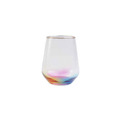 Rainbow Stemless Wine Glass by VIETRI
