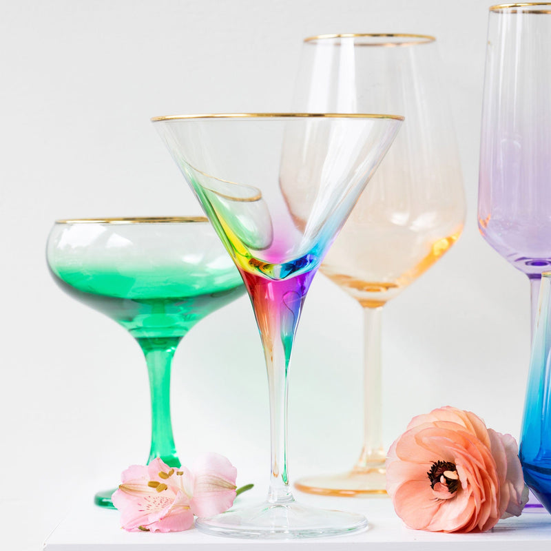 Rainbow Martini Glass