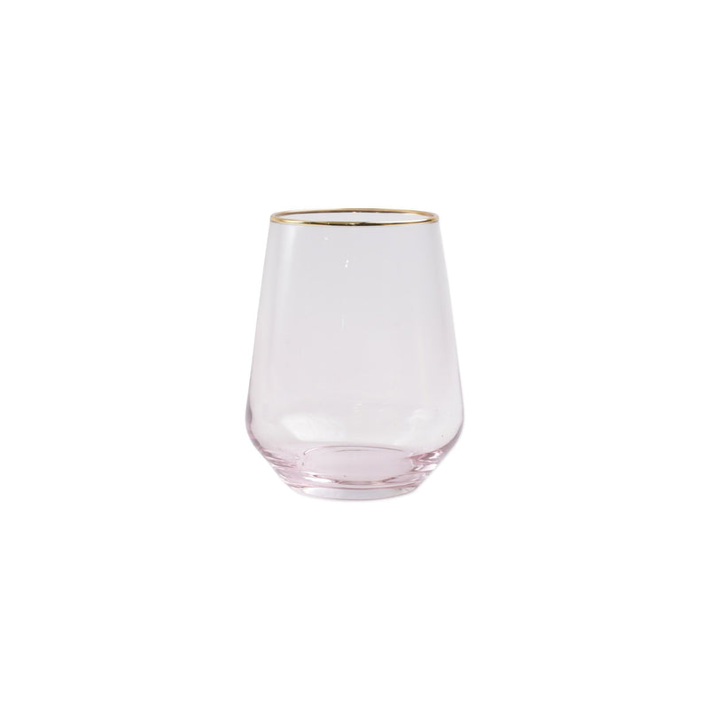 Rainbow Pink Stemless Wine Glass by VIETRI