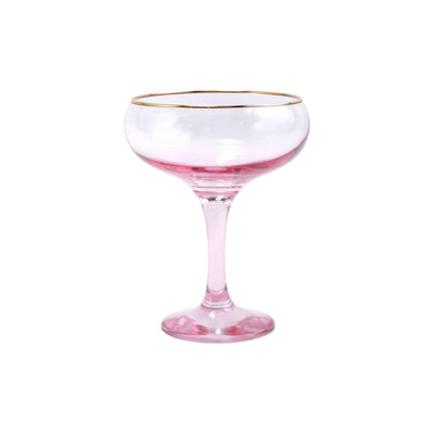Rainbow Pink Coupe Champagne Glass by VIETRI