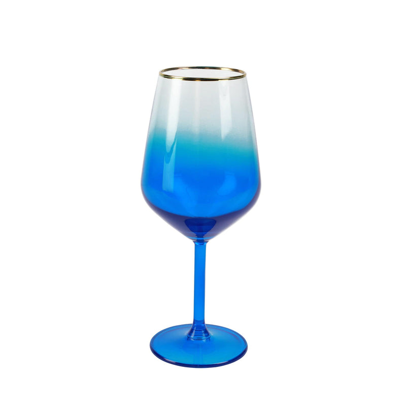 Vietri Drop Stemless Wine Glass - Blue – Coast 2 Coast Collection