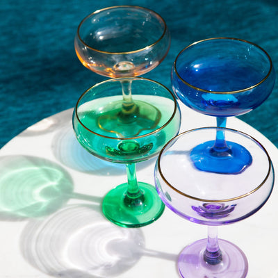 Rainbow Sapphire Coupe Champagne Glass