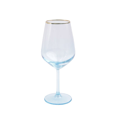 Rainbow Turquoise Wine Glass by VIETRI