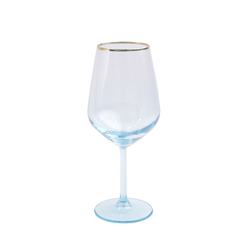 Rainbow Turquoise Wine Glass by VIETRI