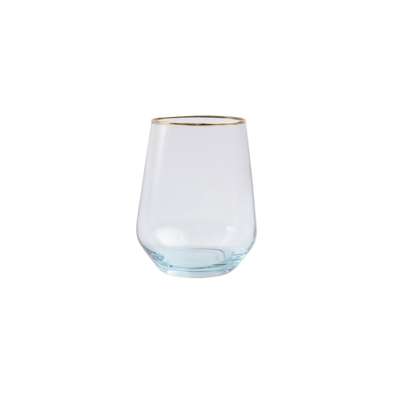 Rainbow Turquoise Stemless Wine Glass by VIETRI