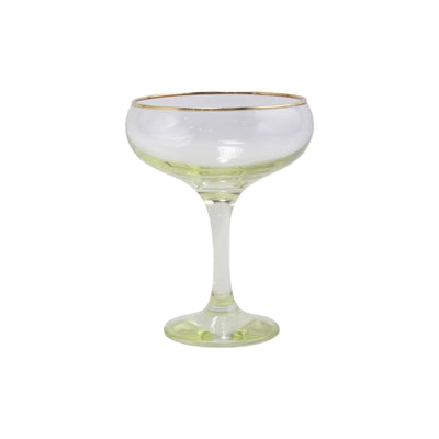 Rainbow Yellow Coupe Champagne Glass by VIETRI