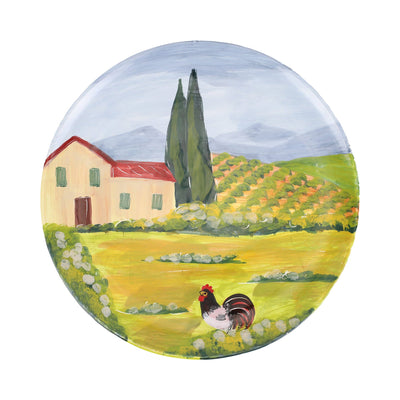 Wall Plates Villa with Rooster Round Wall Plate