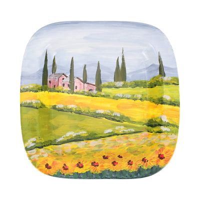 Wall Plates Villa with Sunflowers Rimmed Square Wall Plate