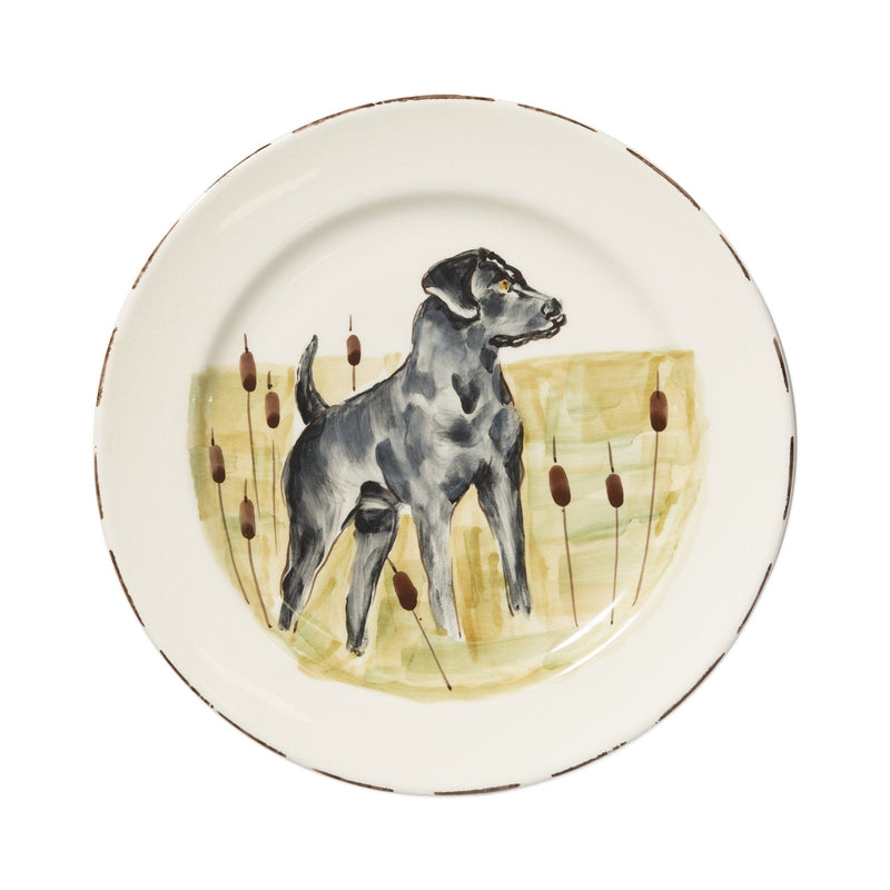 Wildlife Black Hunting Dog Dinner Plate by VIETRI