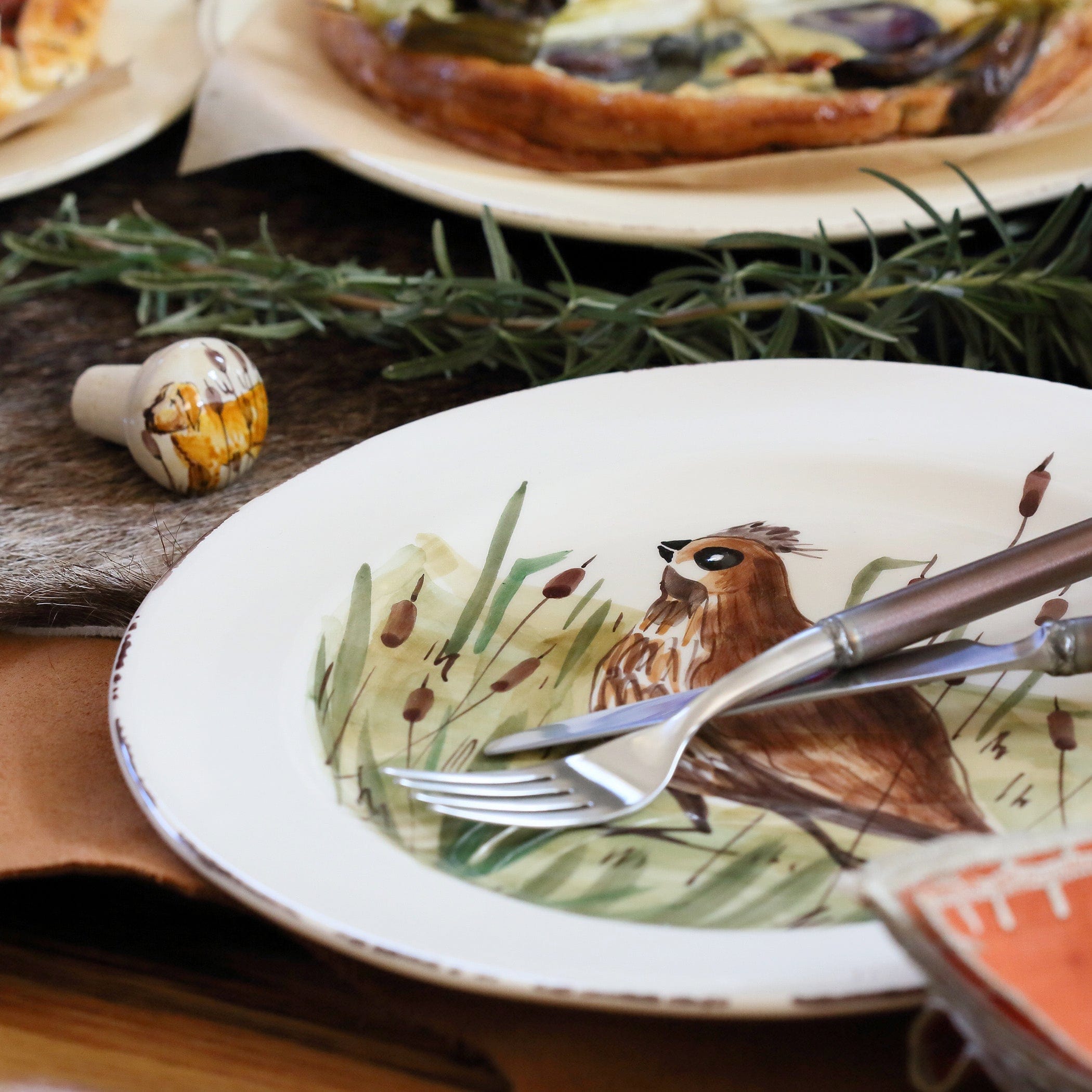 【レア美品】英国製　Quail Pottery★キジ★可愛いトーストラック Wildlife Quail Dinner Plate – VIETRI
