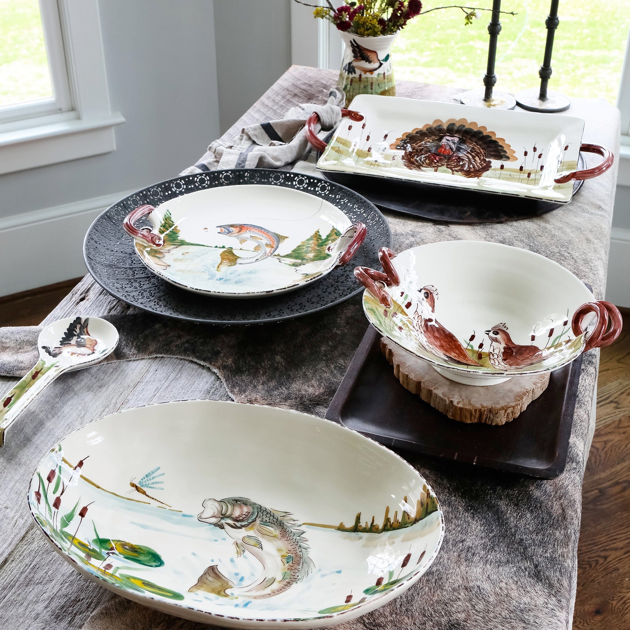 Wildlife Quail Handled Scallop Bowl – VIETRI