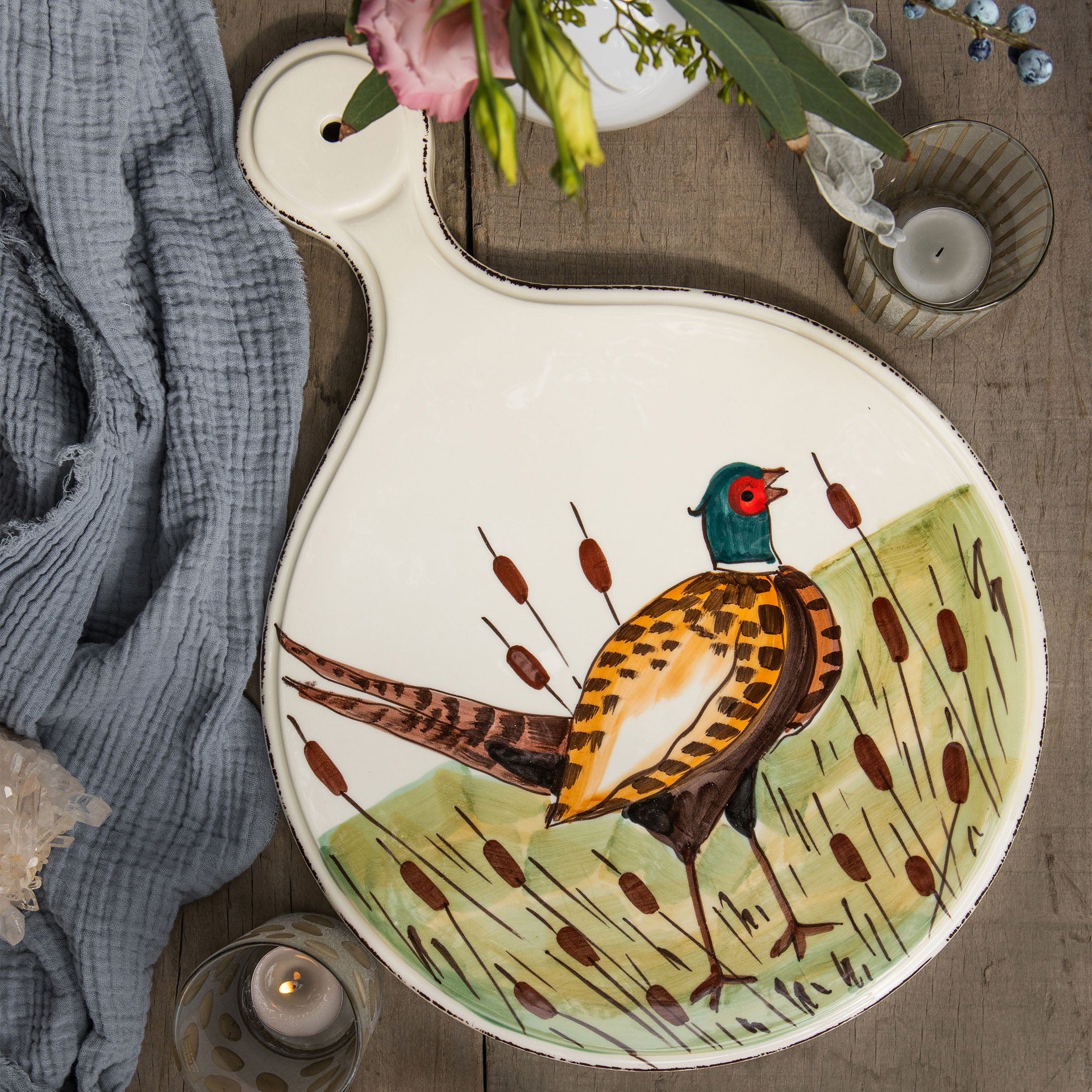 【レア美品】英国製　Quail Pottery★キジ★可愛いトーストラック Wildlife Pheasant Cheese Board – VIETRI
